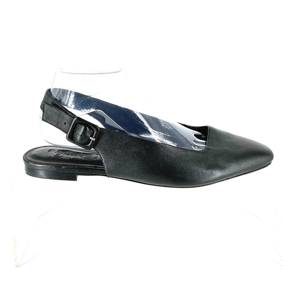 Vince Shoes - Vince Size 9 EUR 40 Black Leather Square Toe Slingback Flats Vida